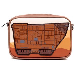 Star Wars Bag, Crossbody, Jawa Sandcrawler and Jawa Pose, Brown, Vegan Leather
