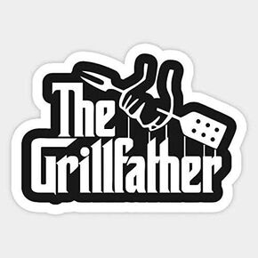 2 pcs - The Grillfather BBQ Sticker Funny Sticker for Dad, 4 inches | Barbeque, BBQ, Window, Car Bumper Decals