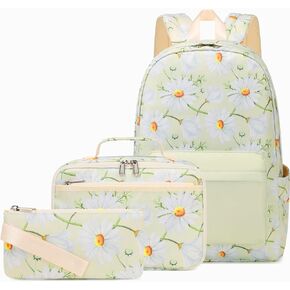 School backpack for Girls Teens Marble Backpack with Lunch Box Pencil Case Kids Backpack for Teenagers Middle School-Blue