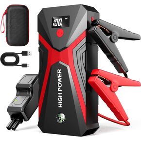 Jump Starter, 1600A Peak Car Battery Jump Starter 12V Portable Car Jump Starter for Up to 8.5L Gas & 5.0L Diesel Engines with LED Display Flashlight