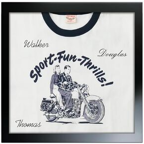 Solid Wood T-Shirt Display Frame, T Shirt Frames for Wall Display and Tabletop Display, 13" x 13" Shirt Frame Display Case, Display Case for Shirts, Jerseys, Memorabilia Black
