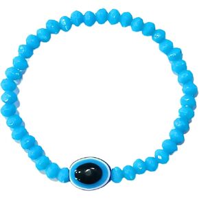 Lucky Evil Eye Bead Bracelets for Men Women Good Luck Bracelet for Protection Handmade Blue Eye Bead Beaded Stretch Bracelet for Protection and Blessing Unisex