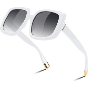 FEISEDY Square Oversized Sunglasses for Women Big Large Wide Shades Vintage Retro Thick Frame UV400 Protection B0196