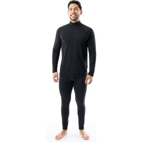 Fruit of the Loom Men's Sueded Jersey Mock Neck Thermal Underwear Base Layer Set