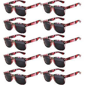 OWL 10 Pack Sunglasses for Women & Men, UV Protected Vintage Retro Smoke Lens Sunglasses Bulk, Unisex Rectangle Sunglasses