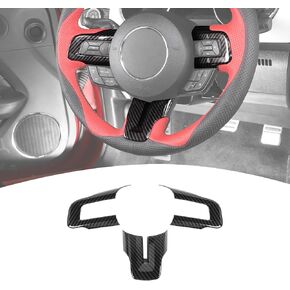 for Mustang Carbon Fiber Steering Wheel Trim Panel for 2015-2023 Ford Mustang Carbon Fiber Interior Accessories 3pcs