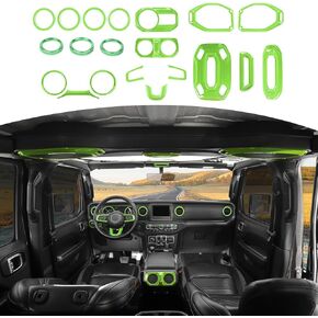RT-TCZ for Wrangler JL Interior Accessories Purple Trim Cover Kit for Jeep Wrangler JL JLU 2018-2023 Steering Wheel AC Vent Trim Rings 20pcs