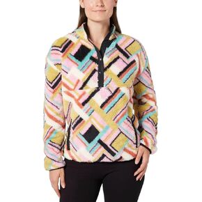 Hurley Ladies' Snap Plush Pullover (XXL, Pink Multi)
