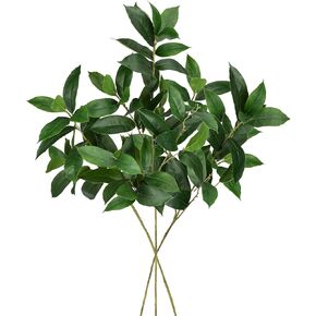 40.5" Artificial Greenery Stems Faux 3Pcs Leaf Branches Green Eucalyptus Branches Fake Plants for Home Bedroom Office Wedding Vase Table Centerpiece Decoration