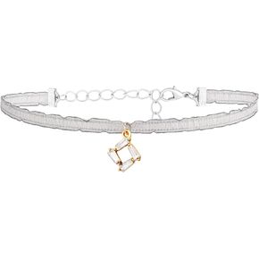 Chiffon Shiny Pendant Drop Choker Aesthetic Necklace Jewelry for Women