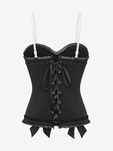 ROSE GAL Rosegal Plus Size Vintage Corsets for Women Heart Lace Panel Bowknot Lace-up Bustier Corset Top in Saudi Arabia