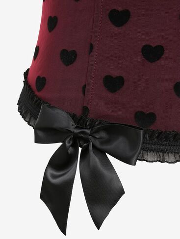 ROSE GAL Rosegal Plus Size Vintage Corsets for Women Heart Lace Panel Bowknot Lace-up Bustier Corset Top in Saudi Arabia