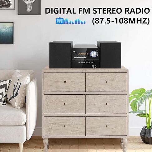 Stereo Shelf Systems CD Player, CD-169 Vintage Micro HiFi Systems 40W Premium Music System for Home with BT, 3.5mm Aux-in, USB Playback, Headphone Jack, CD Player Audio System with Audio Output in Saudi Arabia