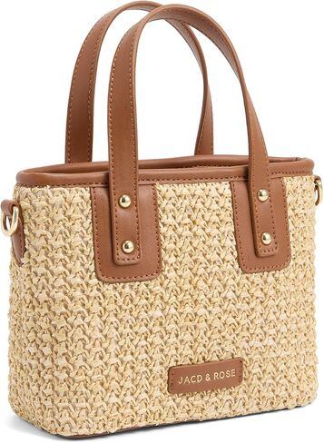 Straw Crossbody Bag, Women Bucket Shoulder Top Handle Purse, Ladies' Handmade Woven Bucket Bag in Saudi Arabia