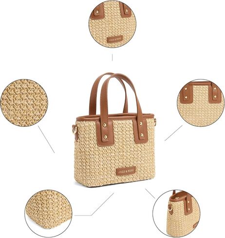 Straw Crossbody Bag, Women Bucket Shoulder Top Handle Purse, Ladies' Handmade Woven Bucket Bag in Saudi Arabia