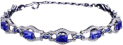14K Gold Tanzanite Bracelet for Women, Natural Blue Tanzanite Pendant Bracelet, Delicate Sapphire Bracelet, Jewelry Bracelet Gifts for Women (Style2) in Kuwait