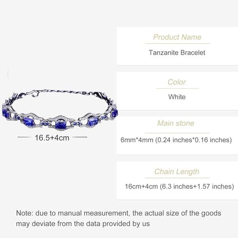 14K Gold Tanzanite Bracelet for Women, Natural Blue Tanzanite Pendant Bracelet, Delicate Sapphire Bracelet, Jewelry Bracelet Gifts for Women (Style2) in Kuwait