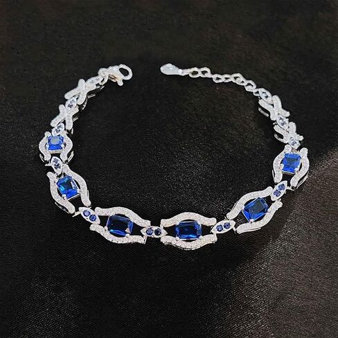 14K Gold Tanzanite Bracelet for Women, Natural Blue Tanzanite Pendant Bracelet, Delicate Sapphire Bracelet, Jewelry Bracelet Gifts for Women (Style2) in Kuwait
