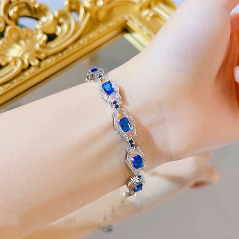 14K Gold Tanzanite Bracelet for Women, Natural Blue Tanzanite Pendant Bracelet, Delicate Sapphire Bracelet, Jewelry Bracelet Gifts for Women (Style2) in Kuwait