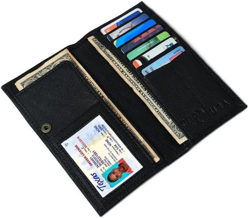Men's Rodeo Rose Wallet Fulll Grain leather RFID Blocking Bifold Wallet with Multiple Card slots, ID holder and Cash Compartment in Saudi Arabia