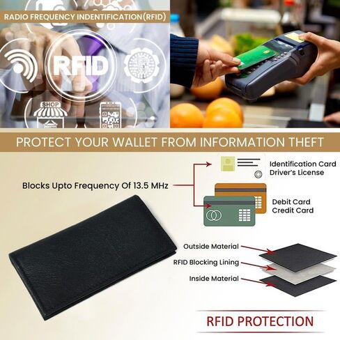 Men's Rodeo Rose Wallet Fulll Grain leather RFID Blocking Bifold Wallet with Multiple Card slots, ID holder and Cash Compartment in Saudi Arabia