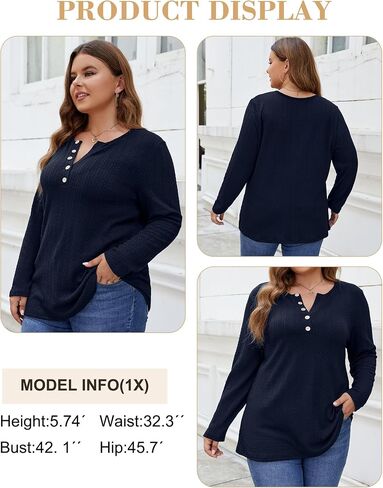 Womens Plus Size Sweaters Long Sleeve V Neck Lightweight Pullover Knit Sweater Tops in Saudi Arabia