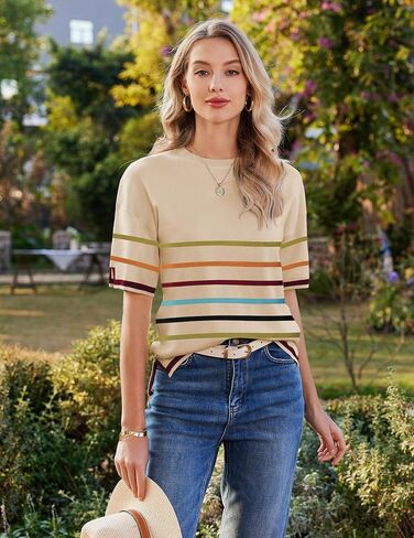 Zeagoo Womens Knit Crew Neck Short Sleeve Tops Summer Pullover Blouse Basic Casual T-Shirt S-XXL in Saudi Arabia