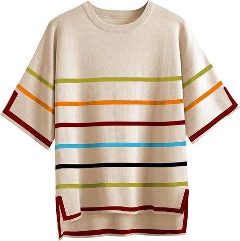 Zeagoo Womens Knit Crew Neck Short Sleeve Tops Summer Pullover Blouse Basic Casual T-Shirt S-XXL in Saudi Arabia