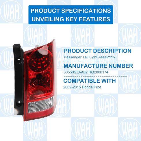 Left Tail Light Assembly Compatible With 2009-2015 Honda Pilot Driver Brake Lamp HO2800174C 33550SZAA02 HO2800174N HO2800174D in Saudi Arabia