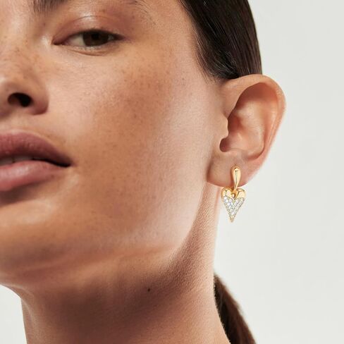 Gold Huggie Hoop Earrings for Women 14K Gold Plated Cubic Zirconia Drop Dangle Earring Hypoallergenic Gold Jewelry Gifts in Saudi Arabia