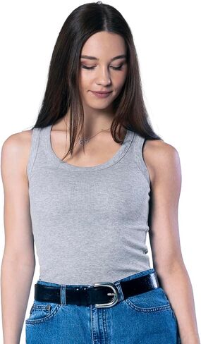 Women Tank Top Cotton Ribbed Slim Fit Scoop Neck Sleeveless Basic Tee Trendy Sexy Comfy Tight Solid (One Size S-M) in Saudi Arabia
