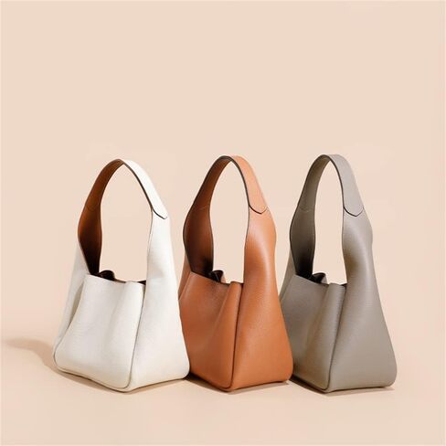 JIUFENG Genuine Leather Bucket Tote Bag Commuter Underarm Shoulder Bag Women Purse in Kuwait