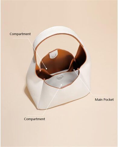 JIUFENG Genuine Leather Bucket Tote Bag Commuter Underarm Shoulder Bag Women Purse in Kuwait