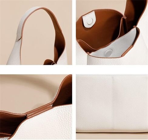 JIUFENG Genuine Leather Bucket Tote Bag Commuter Underarm Shoulder Bag Women Purse in Kuwait