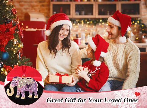 D24TIME Elephant Christmas Ornament-Metal Teal Elephant Ornaments for Christmas Tree Friendship Sisterhood Elephant Ornament for Women Kids Elephant Decor for Home Christmas Decorations Hanging Gifts in Kuwait