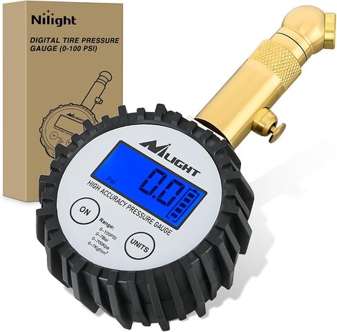 Nilight Digital Tire Pressure Gauge 100PSI Heavy Duty Stainless Steel Air Pressure Chucks ANSI 2A Certified Large Dial Wheel Service Checker for Truck Semi Truck ATV Motorhome Cars & RV Accessories in Saudi Arabia