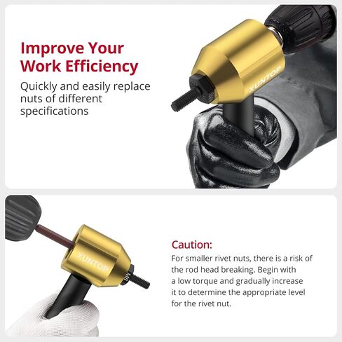 Rivet Nut Drill Adaptor Kit with 100PCS Nut Accessories,Easy to Install Nut Gun Adapter for Electric Rivet Gun Electric Rivet Gun Adapter Widely Used in Mechanical and Automobile Maintenance in Saudi Arabia