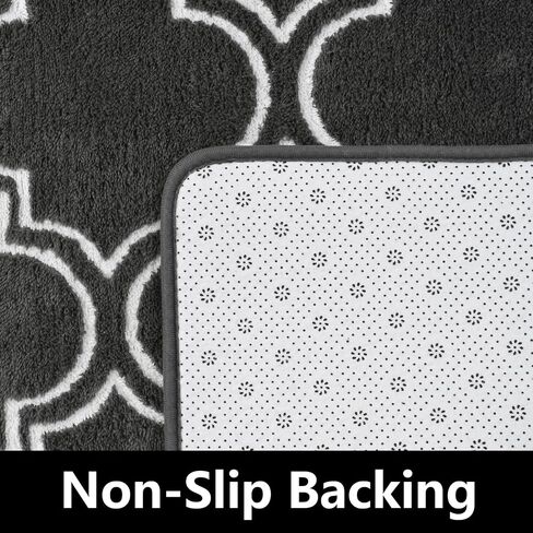 Amearea Fluffy Indoor Area Rug, Soft Trellis Moroccan Rugs for Bedroom, Shag Modern Area Rug for Living Room Kids Room Nursery, Easy Clean, Geometry Home Decor Low Pile Carpet, Light Gray 5x7 Feet in Saudi Arabia