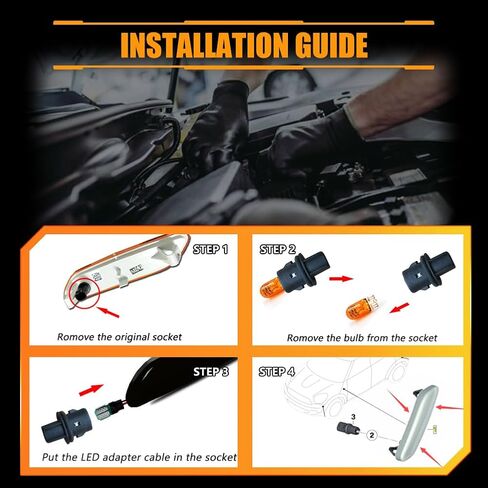 Front Fender LED Side Marker Lights for Chevy Cruze 2011 2012 2013 2014 2015, Cruze Smoked Lens Side Bumper Marker Lamps, [Ultra-Bright] White LED Side Markers Turn Signal Lights, 2 PCS in Kuwait