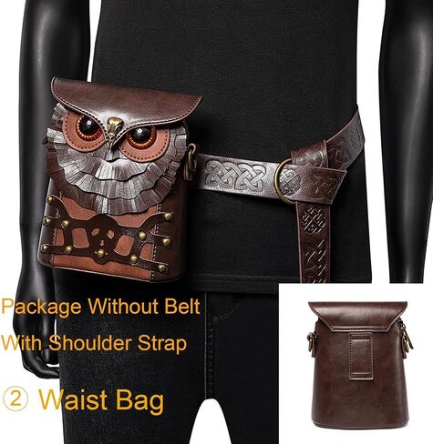 Small Crossbody Bag Shoulder Purse Leather Belt Pouch Travel Phone Holder Punk Medieval Vintage Festival Costume Accessory in Kuwait