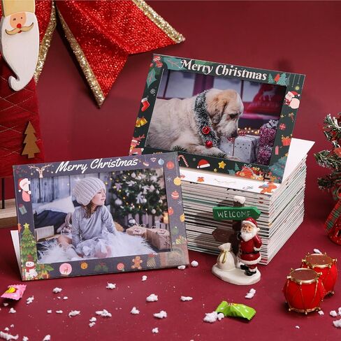 Meonua Christmas Photo Frame Cards With Envelopes,Christmas Cards, Photo Collections,Frame Notecards For 4 x 6 Picture Insert (48Pack, 6 Designs) in Kuwait
