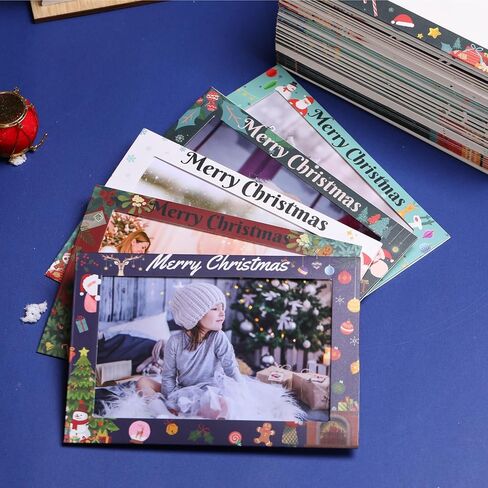 Meonua Christmas Photo Frame Cards With Envelopes,Christmas Cards, Photo Collections,Frame Notecards For 4 x 6 Picture Insert (48Pack, 6 Designs) in Kuwait