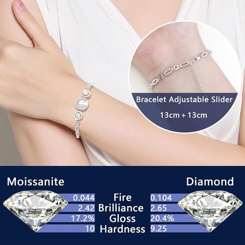 Diamond Tennis Bracelets For Women Moissanite Tennis Bracelet For Women 925 Sterling Silver Bracelet For Women Tennis Chain For Men Adjustable Bracelets For Women White Gold Bracelets For Women Tennis Bracelet Men Charm Bracelets For Women Sterling Silver in Saudi Arabia