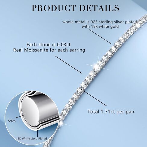 Diamond Tennis Bracelets For Women Moissanite Tennis Bracelet For Women 925 Sterling Silver Bracelet For Women Tennis Chain For Men Adjustable Bracelets For Women White Gold Bracelets For Women Tennis Bracelet Men Charm Bracelets For Women Sterling Silver in Saudi Arabia