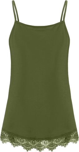 Womens Tank Tops Loose Sleeveless Pleated Camisole Cami Lace Extender Summer Flowy Dressy Shirt in Saudi Arabia