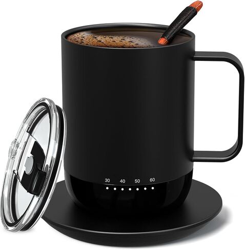 Vsitoo S3 Pro Smart Mug, Temperature Control Smart Mug,Heated Coffee Mug, Improved Design,Smart LED Light/APP Control/Auto Sleep/3-Level Temperature Setting (White) in Saudi Arabia