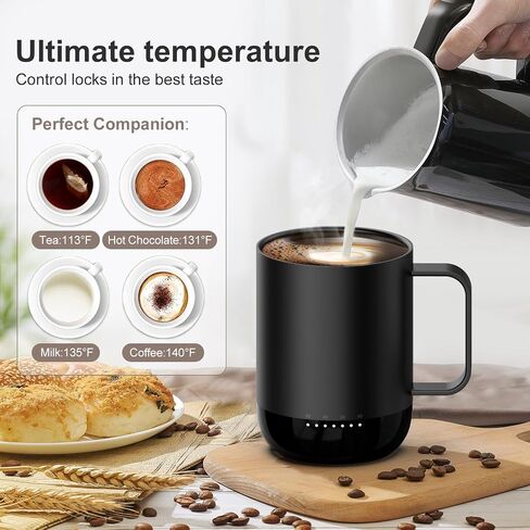 Vsitoo S3 Pro Smart Mug, Temperature Control Smart Mug,Heated Coffee Mug, Improved Design,Smart LED Light/APP Control/Auto Sleep/3-Level Temperature Setting (White) in Saudi Arabia