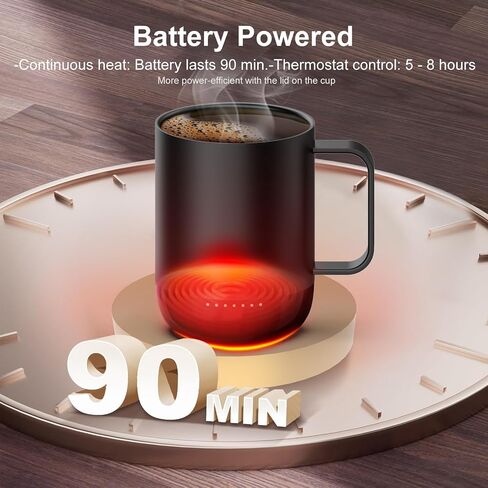Vsitoo S3 Pro Smart Mug, Temperature Control Smart Mug,Heated Coffee Mug, Improved Design,Smart LED Light/APP Control/Auto Sleep/3-Level Temperature Setting (White) in Saudi Arabia