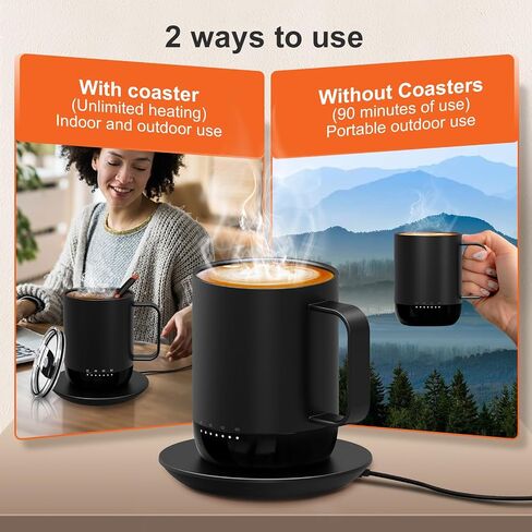 Vsitoo S3 Pro Smart Mug, Temperature Control Smart Mug,Heated Coffee Mug, Improved Design,Smart LED Light/APP Control/Auto Sleep/3-Level Temperature Setting (White) in Saudi Arabia