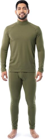 Fruit of the Loom Men's Sueded Jersey Mock Neck Thermal Underwear Base Layer Set in Kuwait
